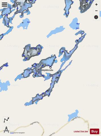 Puddle Lake + Sulphide Lake depth contour Map - i-Boating App - Streets