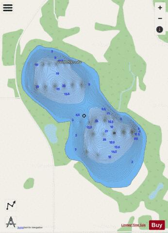 Von Mehren Lake depth contour Map - i-Boating App - Streets