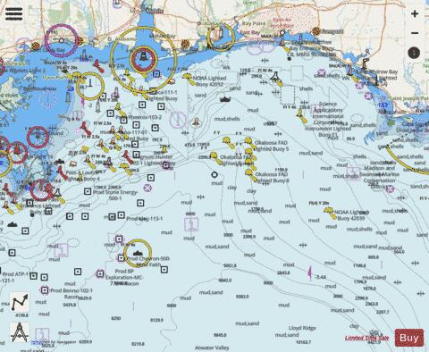 LEASE BLOCK FOR CAPE ST. GEORGE TO MISSISSIPPI PASSES Marine Chart - Nautical Charts App - Streets