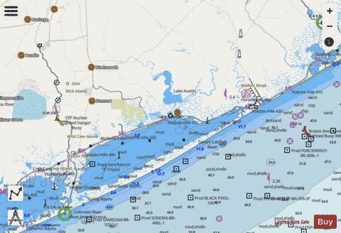 MATAGORDA BAY TO CEDAR LAKES SIDE A Marine Chart - Nautical Charts App - Streets