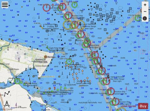 GALVESTON BAY SIDE B INSET 3 Marine Chart - Nautical Charts App - Streets