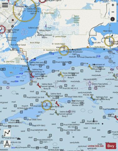 CALCASIEU PASS TO SABINE PASS Marine Chart - Nautical Charts App - Streets
