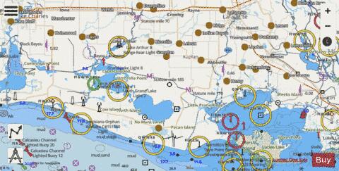 NEW ORLEANS TO CALCASIEU RIVER WEST SECTION Marine Chart - Nautical Charts App - Streets