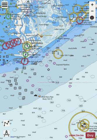 PORT FOURCHON AND APPROACHES Marine Chart - Nautical Charts App - Streets