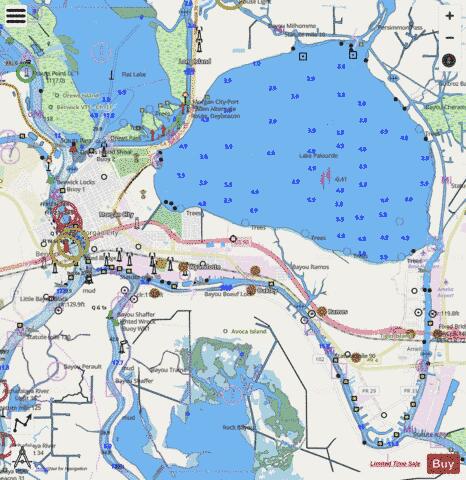 MORGAN CITY INSET SIDE A Marine Chart - Nautical Charts App - Streets