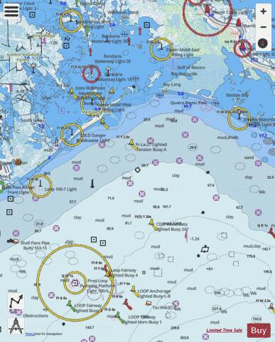 BARATARIA BAY AND APPROACHES Marine Chart - Nautical Charts App - Streets