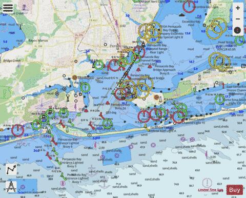 PENSACOLA BAY Marine Chart - Nautical Charts App - Streets
