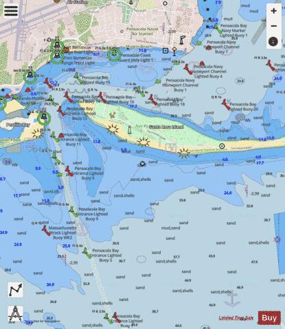 PENSACOLA BAY ENTRANCE Marine Chart - Nautical Charts App - Streets