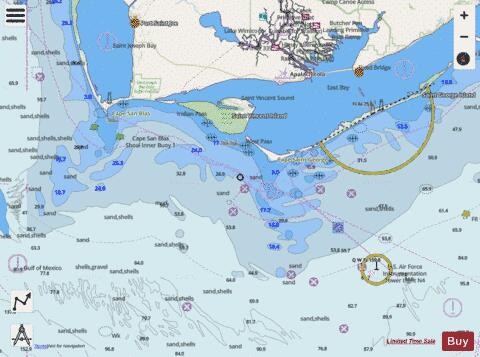 APALACHICOLA BAY TO CAPE SAN BLAS Marine Chart - Nautical Charts App - Streets