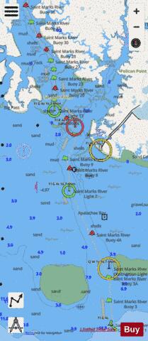 ST MARKS RIVER AND APPROACHES Marine Chart - Nautical Charts App - Streets