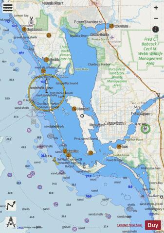 ESTERO BAY-LEMON BAY INCL. CHARLOTTE HARBOR Marine Chart - Nautical Charts App - Streets