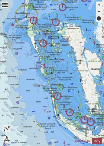 FORT MYERS TO CHARLOTTE HARBOR AND WIGGINS PASS BB-CC Marine Chart - Nautical Charts App - Streets