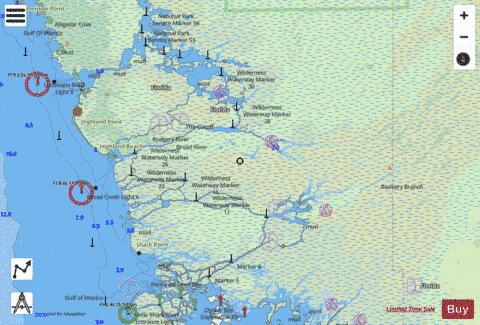 EVERGLADES NTL PARK - SHARK RVR TO LOSTMANS RVR Marine Chart - Nautical Charts App - Streets