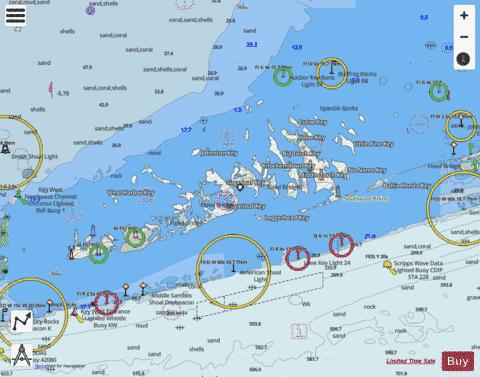 FLORIDA KEYS SOMBRERO KEY TO SAND KEY Marine Chart - Nautical Charts App - Streets