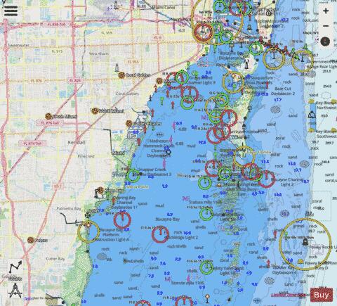 MIAMI TO MARATHON AND FLORIDA BAY PAGE A LEFT PANEL Marine Chart - Nautical Charts App - Streets