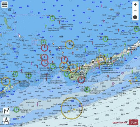 MIAMI TO MARATHON AND FLORIDA BAY PAGE G LEFT SIDE Marine Chart - Nautical Charts App - Streets