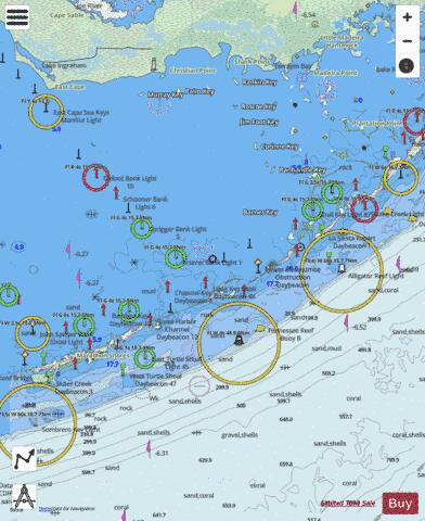 FLORIDA KEYS ALLIGATOR REEF TO SOMBRERO KEY Marine Chart - Nautical Charts App - Streets