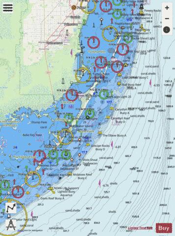 FOWEY ROCKS TO ALLIGATOR REEF Marine Chart - Nautical Charts App - Streets