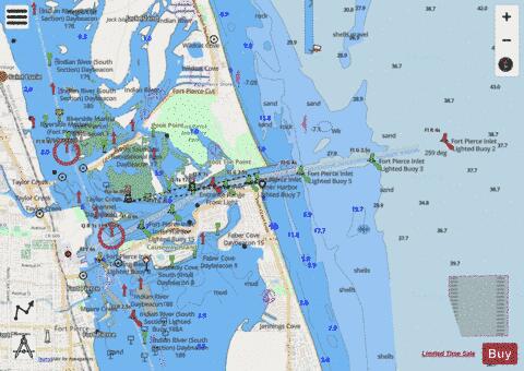 FORT PIERCE HARBOR Marine Chart - Nautical Charts App - Streets