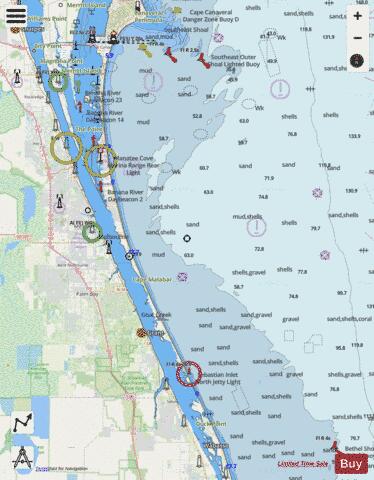 CAPE CANAVERAL TO BETHEL SHOAL Marine Chart - Nautical Charts App - Streets