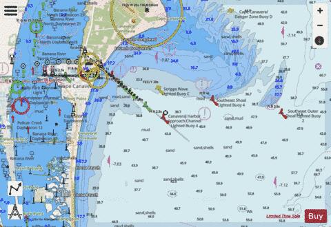 APPROACHES TO PORT CANAVERAL Marine Chart - Nautical Charts App - Streets