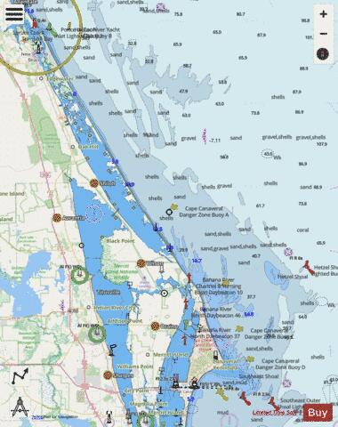 PONCE DE LEON INLET TO CAPE CANAVERAL Marine Chart - Nautical Charts App - Streets
