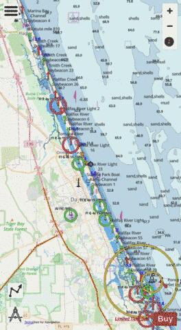 TOLOMATO RIVER TO PALM SHORES FLORIDA GG-HH Marine Chart - Nautical Charts App - Streets