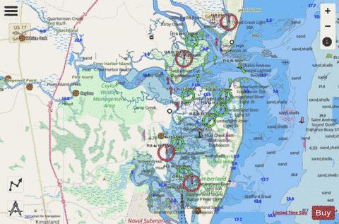ST ANDREW SOUND AND SATILLA RIVER Marine Chart - Nautical Charts App - Streets