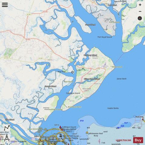 BEAUFORT RIVER TO ST SIMONS SOUND SIDE A Marine Chart - Nautical Charts App - Streets
