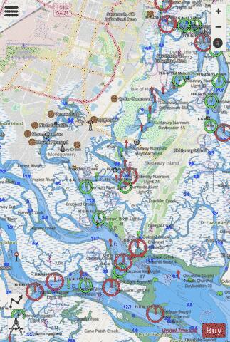 BEAUFORT RIVER TO ST SIMONS SOUND YY-ZZ Marine Chart - Nautical Charts App - Streets