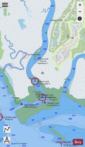 BEAUFORT RIVER TO ST. SIMONS SOUND DELEGAL CREEK EXT Marine Chart - Nautical Charts App - Streets