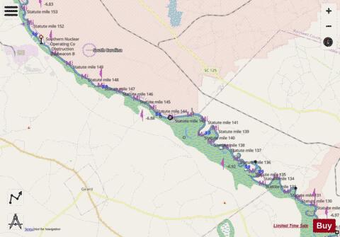 SAVANNAH RIVER BRIER CREEK TO AUGUSTA Marine Chart - Nautical Charts App - Streets