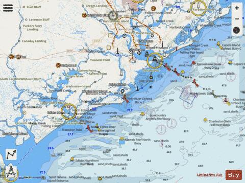 CHARLESTON HARBOR AND APPROACHES Marine Chart - Nautical Charts App - Streets