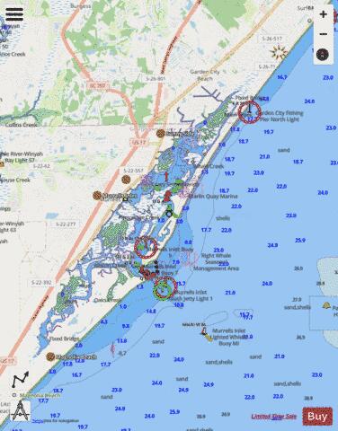MURRELLS INLET SOUTH CAROLINA Marine Chart - Nautical Charts App - Streets