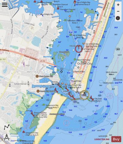 OCEAN CITY INLET Marine Chart - Nautical Charts App - Streets