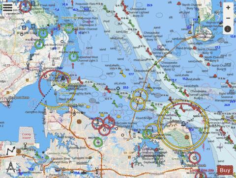 CHESAPEAKE BAY  CAPE CHARLES TO NORFOLK HARBOR Marine Chart - Nautical Charts App - Streets