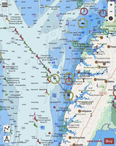 CHESAPEAKE BAY WOLF TRAP TO PUNGOTEAGUE CREEK Marine Chart - Nautical Charts App - Streets