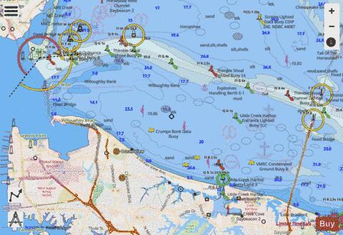 THIMBLE SHOAL CHANNEL Marine Chart - Nautical Charts App - Streets