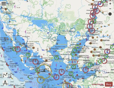 HONGA NANTICOKE WICOMICO RIVERS AND FISHING BAY Marine Chart - Nautical Charts App - Streets
