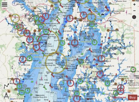 CHESAPEAKE BAY EASTERN BAY AND SOUTH RIVER Marine Chart - Nautical Charts App - Streets