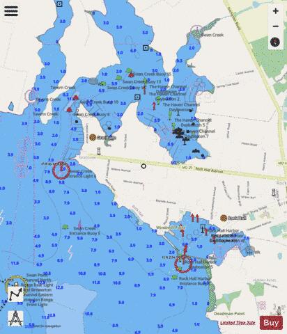 ROCK HALL HARBOR\SWAN CREEK Marine Chart - Nautical Charts App - Streets