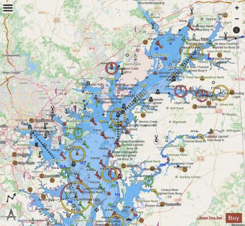 CHESAPEAKE BAY SANDY PT TO SUSQUEHANNA RIVER Marine Chart - Nautical Charts App - Streets
