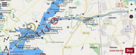 CHESAPEAKE AND DELAWARE CANAL BOTTOM PANEL Marine Chart - Nautical Charts App - Streets