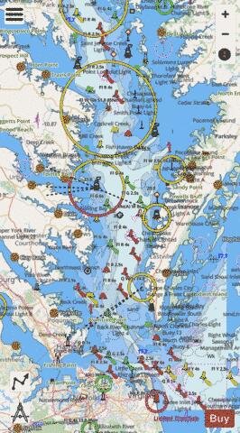 CHESAPEAKE BAY - SOUTHERN PART Marine Chart - Nautical Charts App - Streets