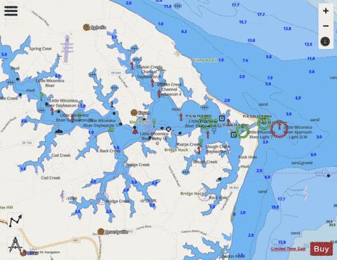 POTOMAC RIVER  LITTLE WICOMICO RIVER VA INSET 1 Marine Chart - Nautical Charts App - Streets