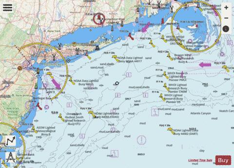 NY APPROACHES - NANTUCKET SHOALS TO FIVE FATHOM BANK Marine Chart - Nautical Charts App - Streets
