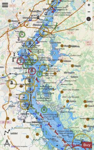 DELAWARE RIVER SMYRNA RIVER TO WILMINGTON Marine Chart - Nautical Charts App - Streets
