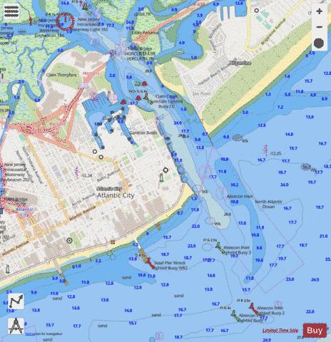 ATLANTIC CITY INSET Marine Chart - Nautical Charts App - Streets