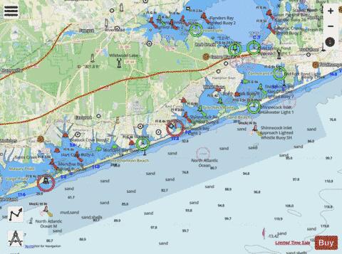 SHINNECOCK BAY TO MORICHES BAY  LONG ISLAND NY Marine Chart - Nautical Charts App - Streets