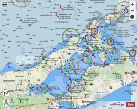 NY LI SHELTER ISLAND SOUND AND PECONIC BAYS Marine Chart - Nautical Charts App - Streets